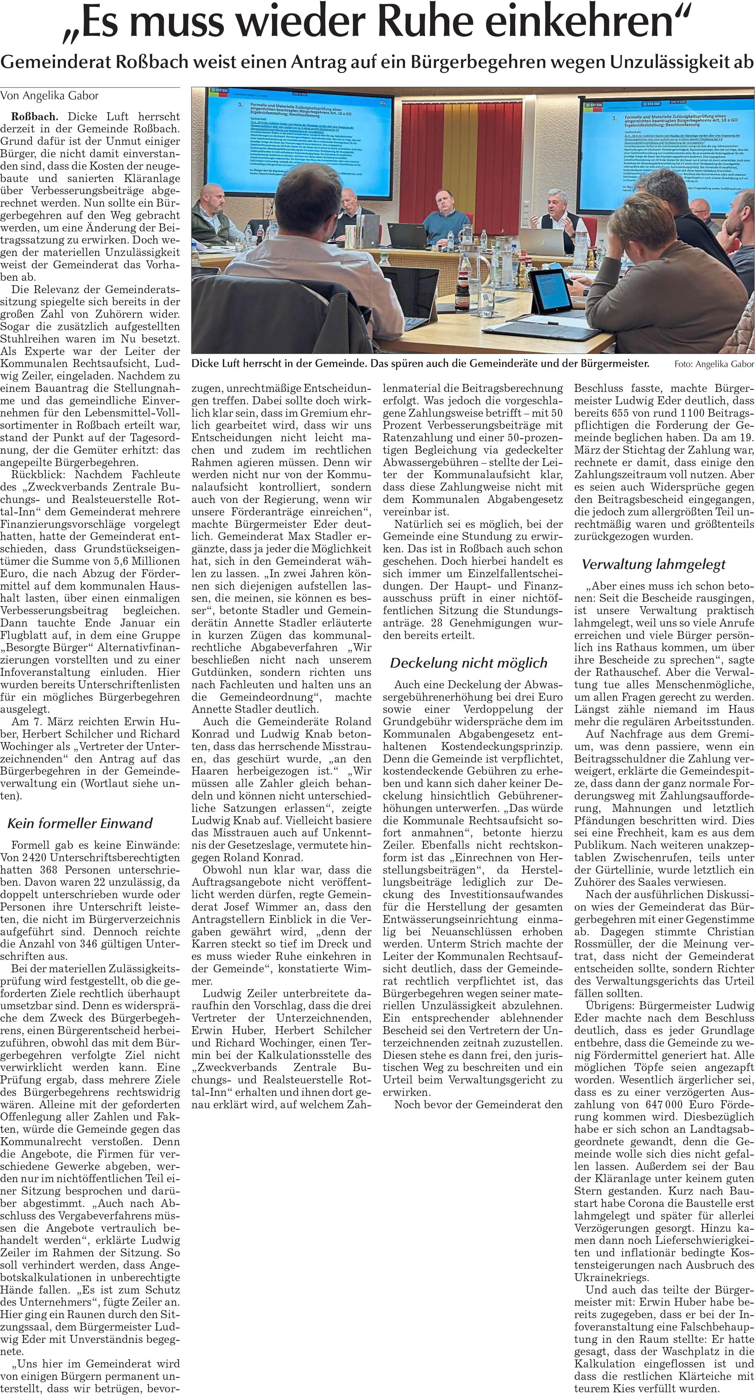 Grossansicht in neuem Fenster: Pressebericht Bürgerbegehren - Es muss wieder Ruhe einkehren Grossansicht in neuem Fenster: Pressebericht Bürgerbegehren - Es muss wieder Ruhe einkehren