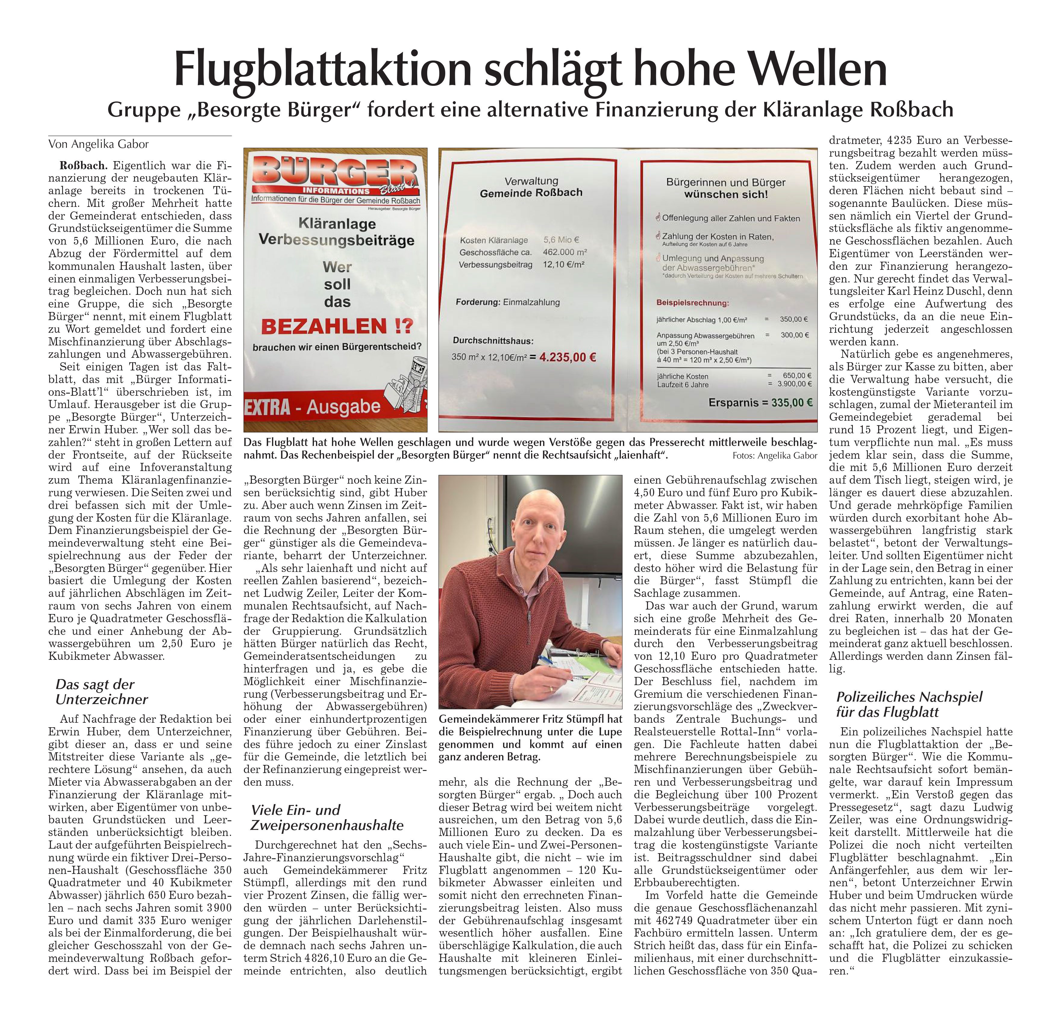 Grossansicht in neuem Fenster: Landauer Zeitung_Flugblattaktion schlägt hohe Wellen